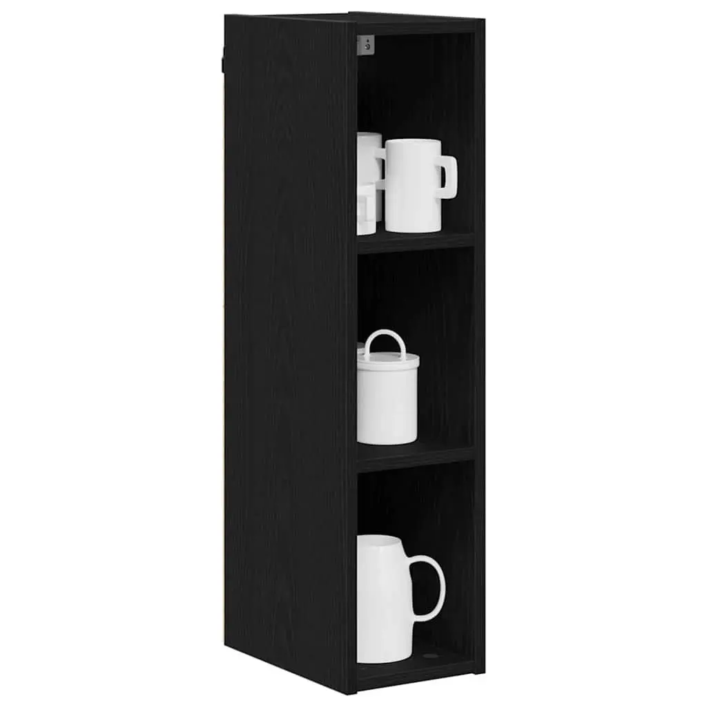 Hanging Kitchen Cabinet Modern Black Oak Engineered Wood 20 x 29.5 x 80 cm