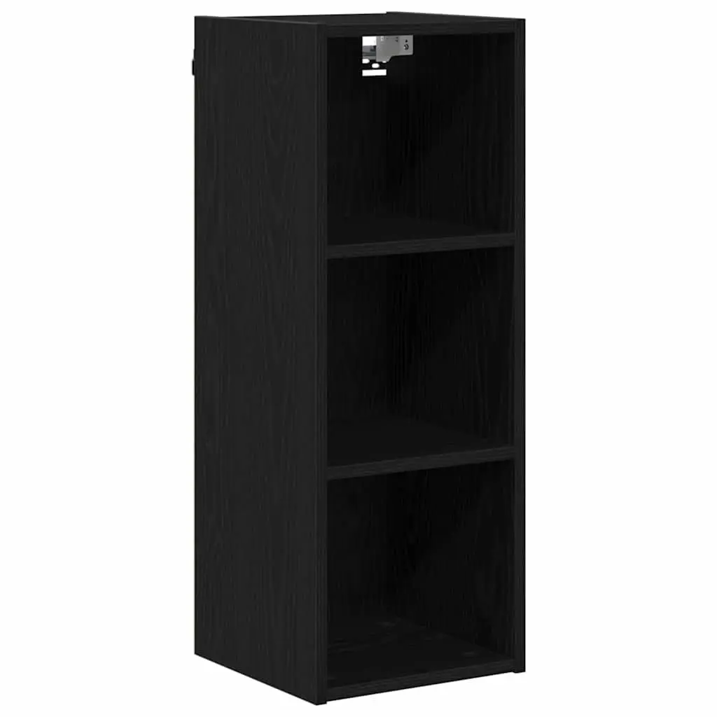 Hanging Kitchen Cabinet Black Oak Modern Storage Engineered Wood 30x29.5x80cm