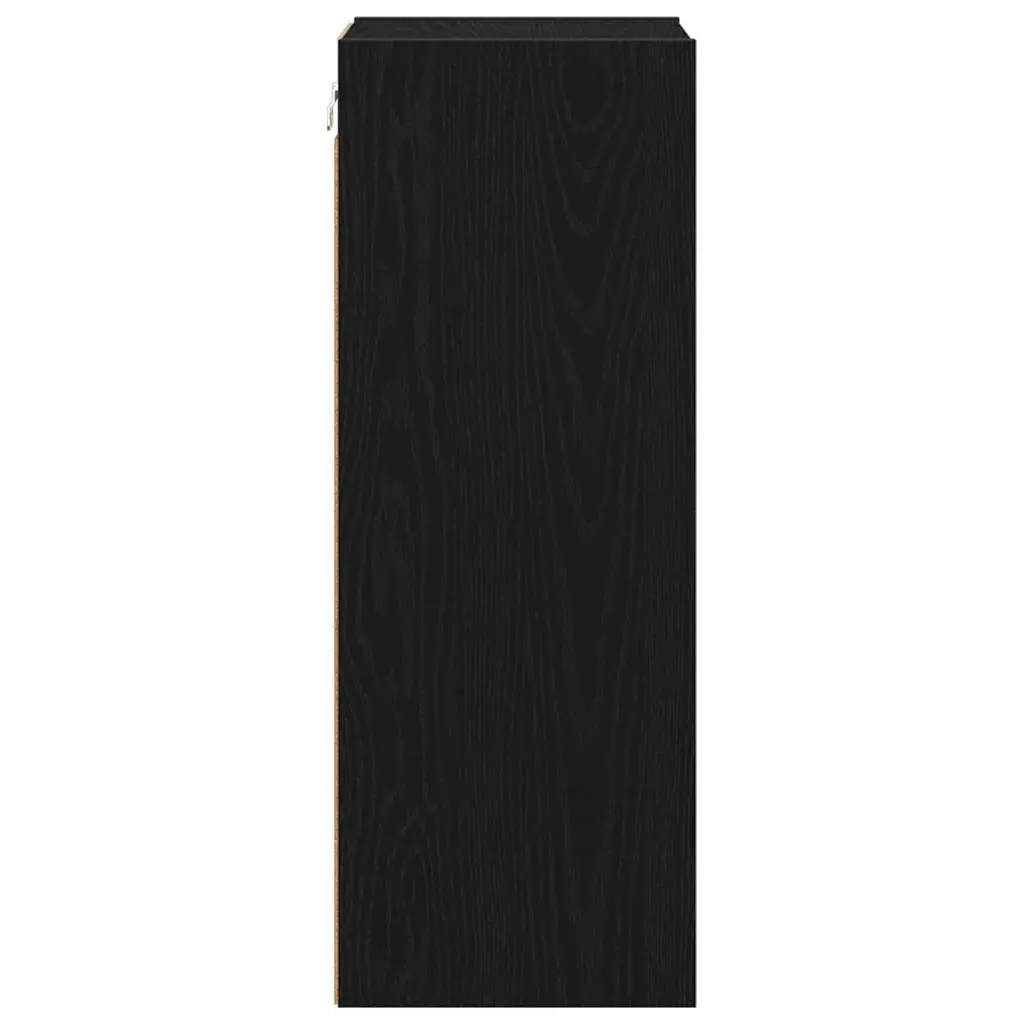 Hanging Kitchen Cabinet Black Oak Modern Storage Engineered Wood 30x29.5x80cm