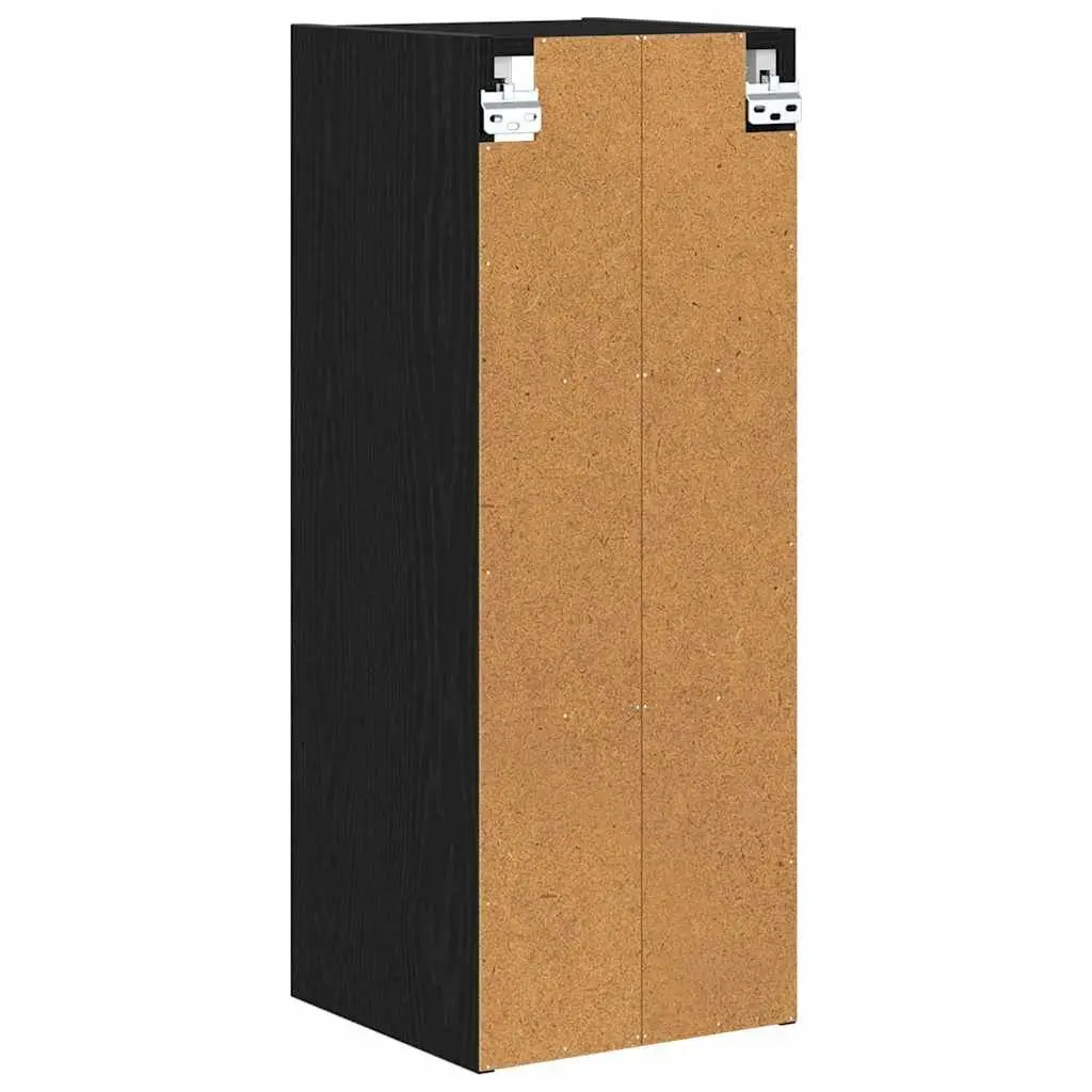 Hanging Kitchen Cabinet Black Oak Modern Storage Engineered Wood 30x29.5x80cm