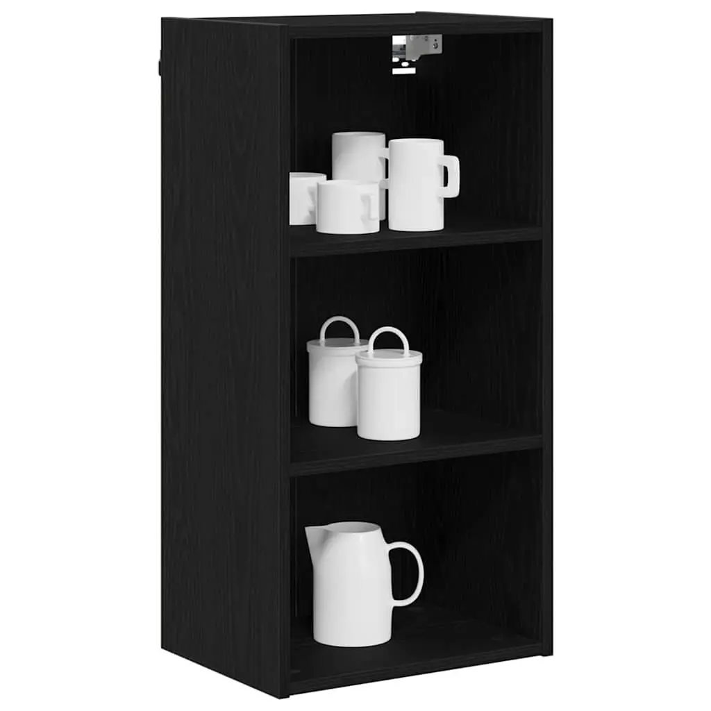 Hanging Kitchen Cabinet Modern Black Oak Engineered Wood 40 x 29.5 x 80 cm