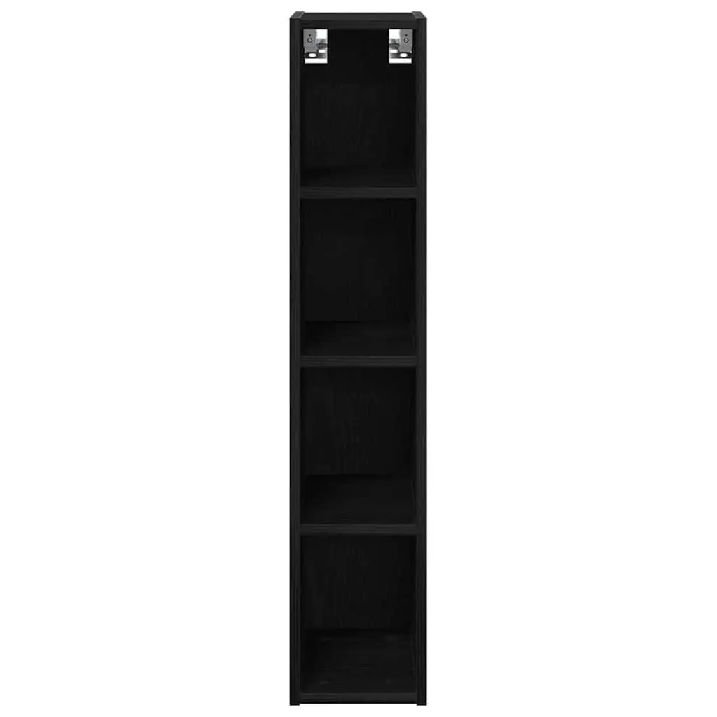 Hanging Kitchen Cabinet Modern Black Oak Engineered Wood Wall Unit 20 x 29.5 x 100 cm