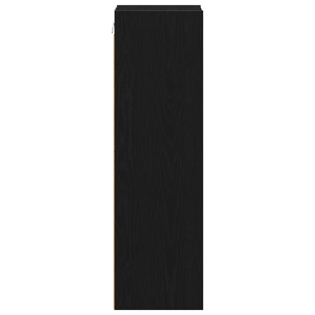 Hanging Kitchen Cabinet Modern Black Oak Engineered Wood Wall Unit 20 x 29.5 x 100 cm