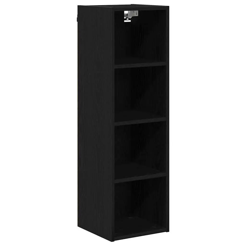Hanging Kitchen Cabinet Black Oak Modern Storage Engineered Wood 30x29.5x100cm