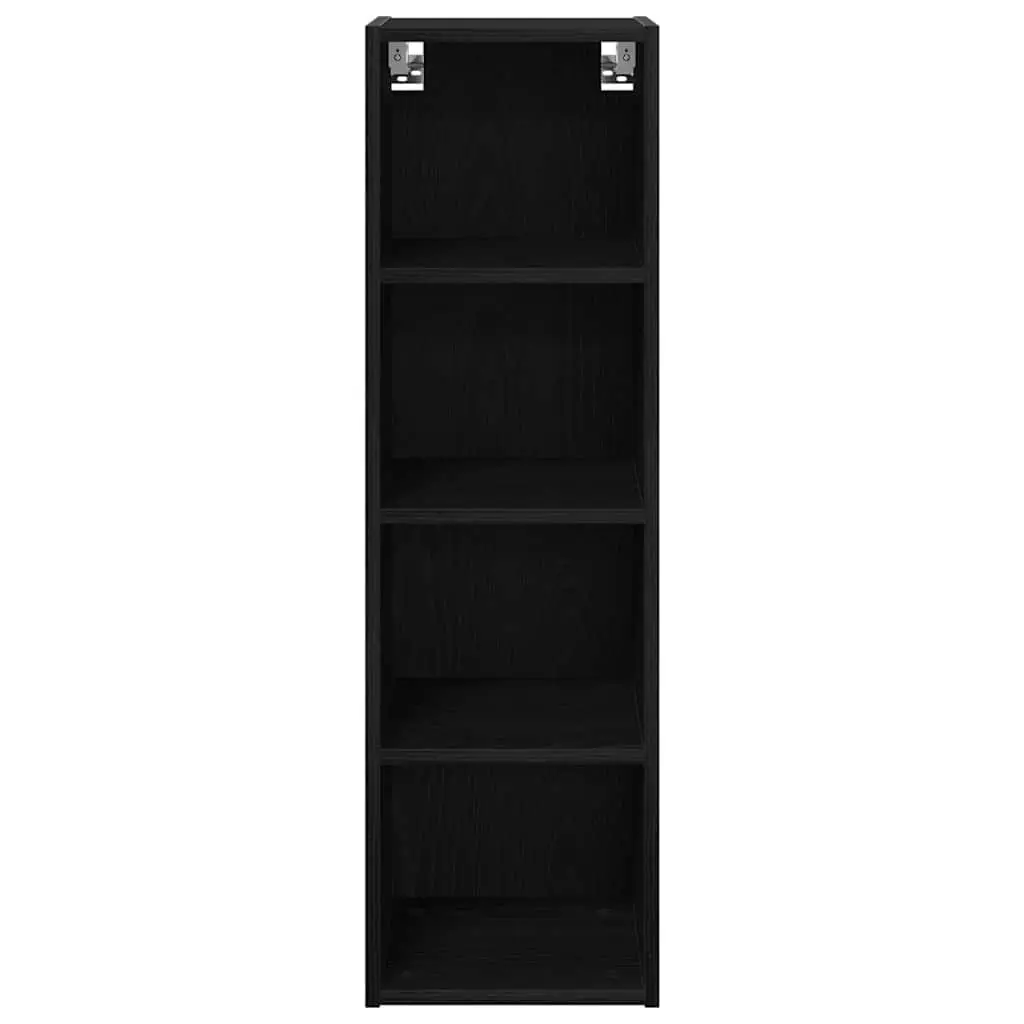 Hanging Kitchen Cabinet Black Oak Modern Storage Engineered Wood 30x29.5x100cm