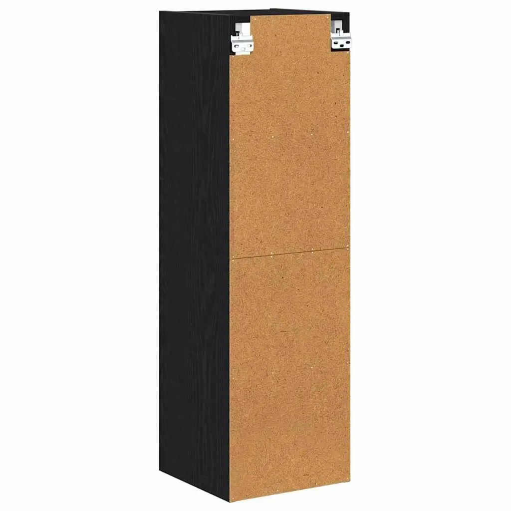 Hanging Kitchen Cabinet Black Oak Modern Storage Engineered Wood 30x29.5x100cm