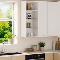 Friendly White Wall-Mounted Cabinet for Your Kitchen