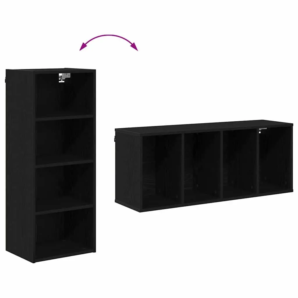 Hanging Kitchen Cabinet Modern Black Oak Engineered Wood 40 x 29.5 x 100 cm