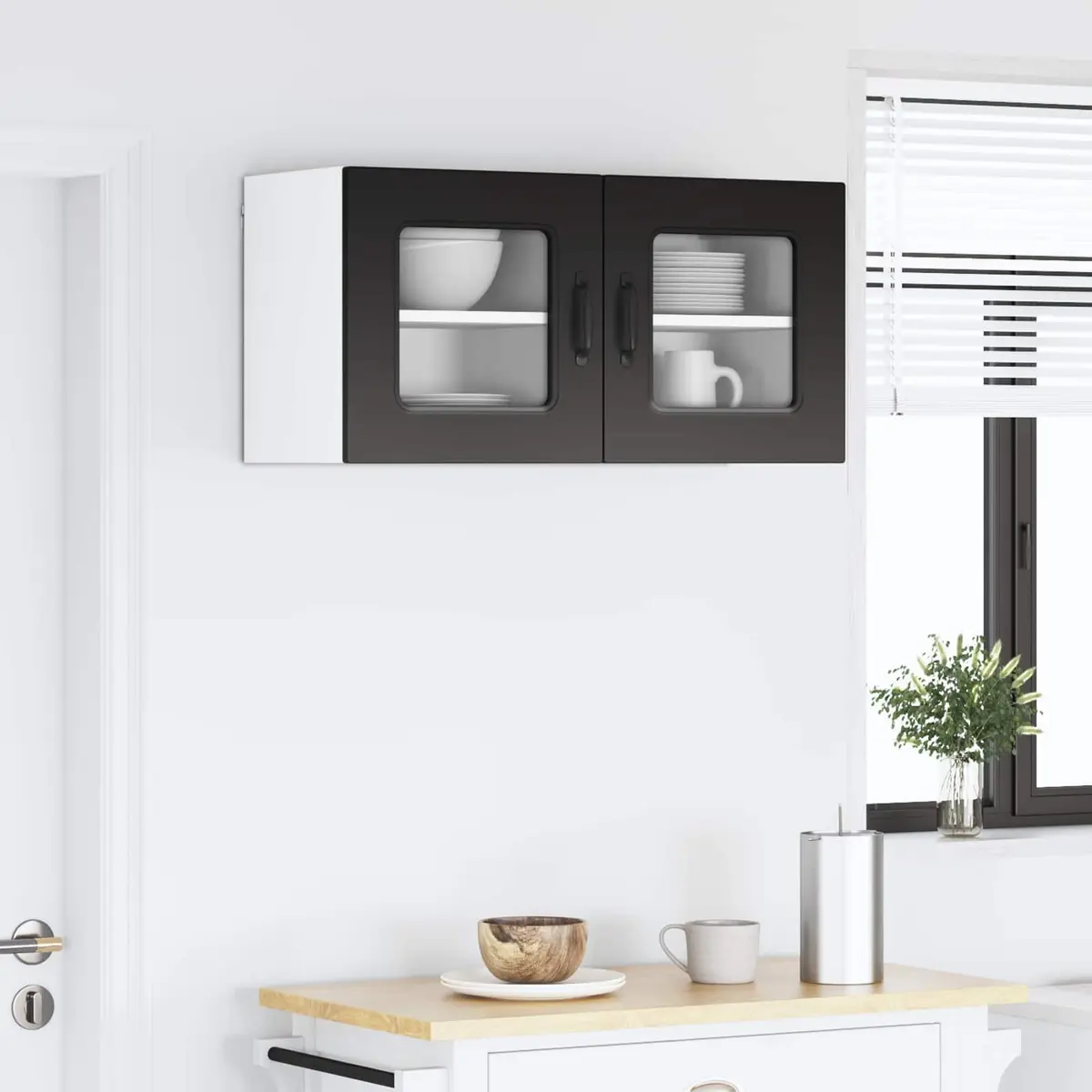 Black Kitchen Cabinet Panel
