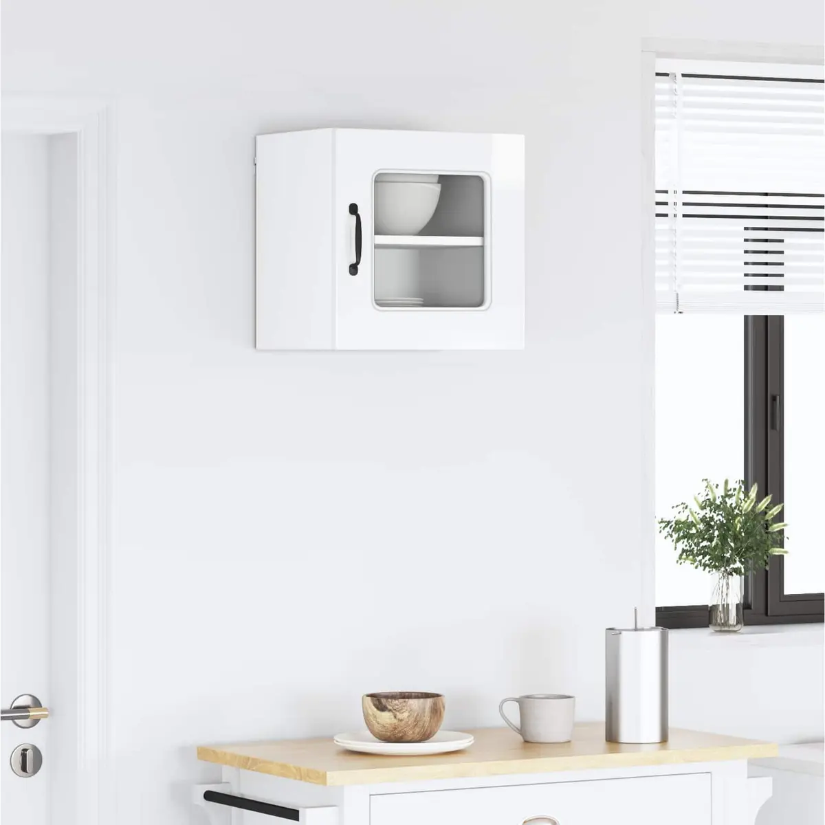 Dishwasher Panel Kitchen Cabinet High Gloss White Storage Engineered Wood Unit