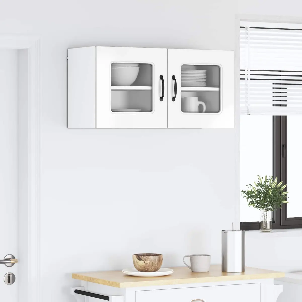 Kitchen Cabinet Dishwasher Panel High Gloss White 2 Piece