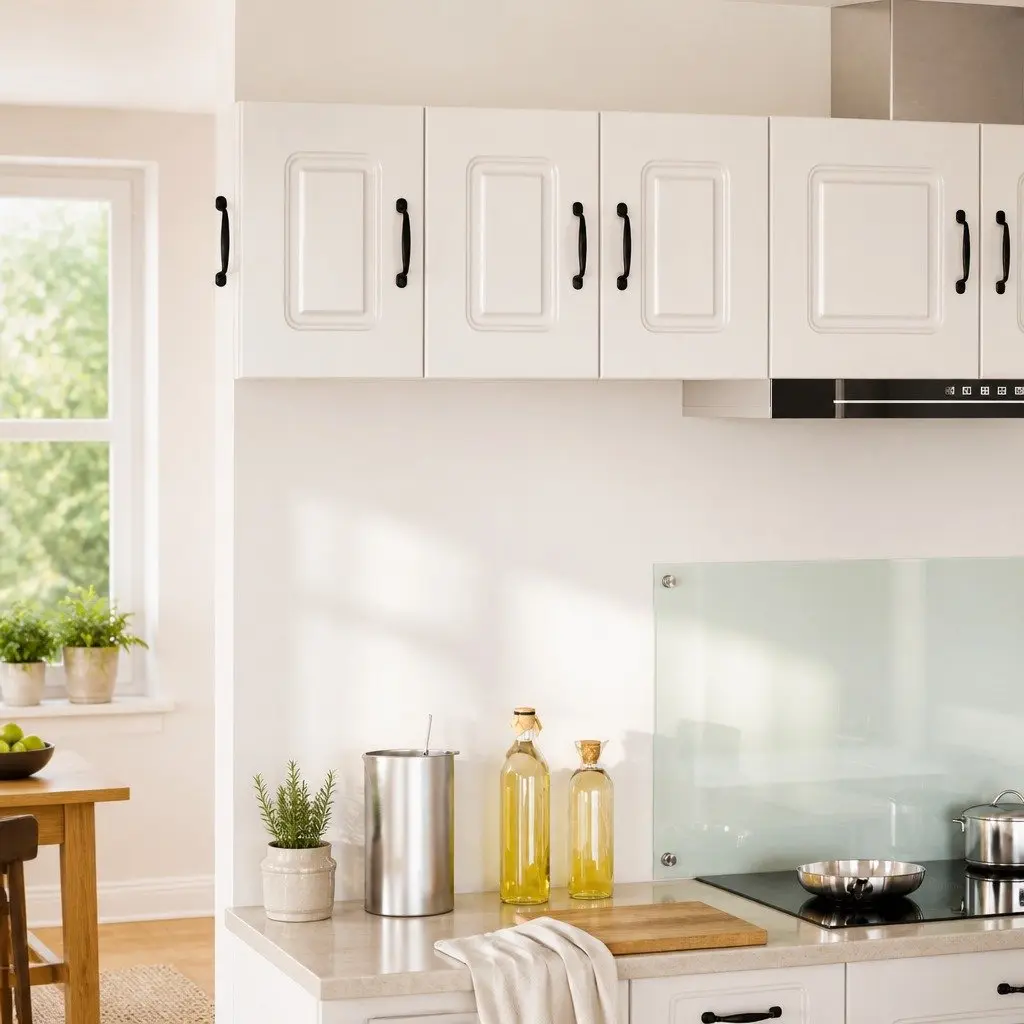 Engineered Wood Dishwasher Panel Modern White Kitchen Cabinet Door Cover 2 Piece