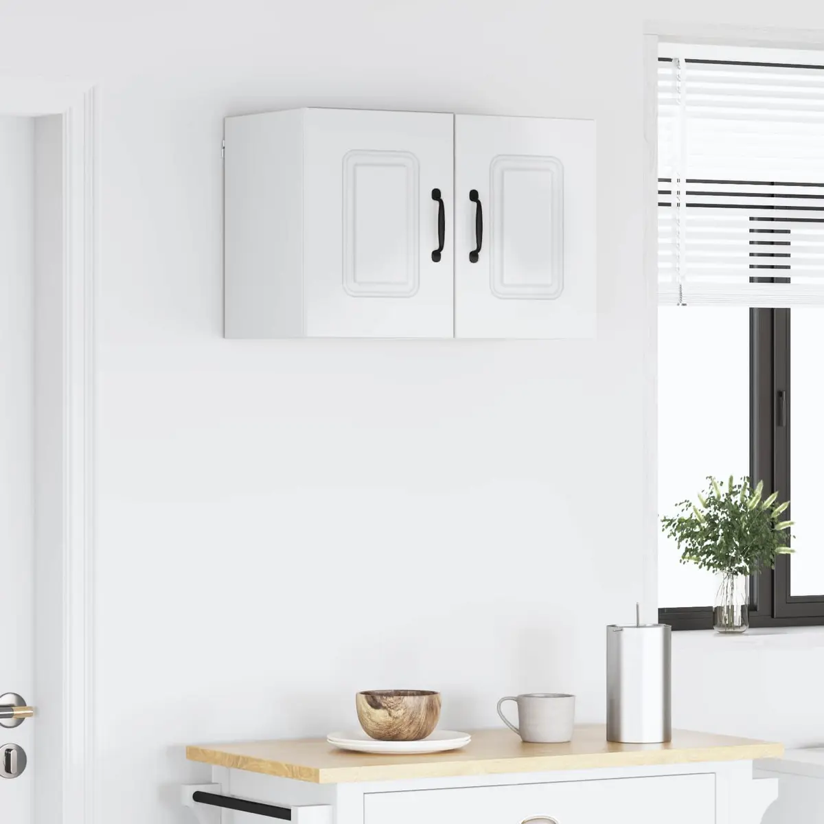 Engineered Wood Dishwasher Panel Modern White Kitchen Cabinet Door Cover 2 Piece
