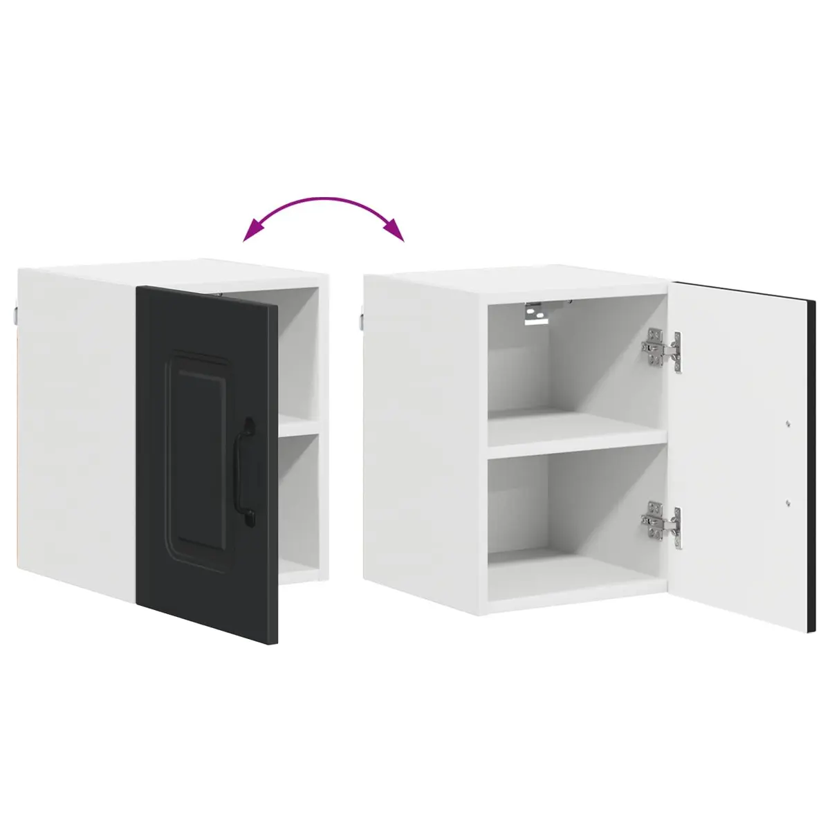 Black Kitchen Cabinet Dishwasher Panel Engineered Wood 30x31x40cm