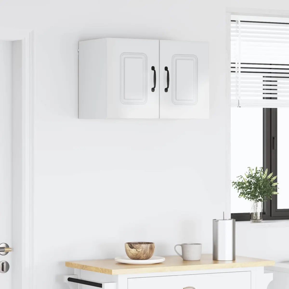 Dishwasher Panel Cabinet High Gloss White Engineered Wood Storage 2 Piece