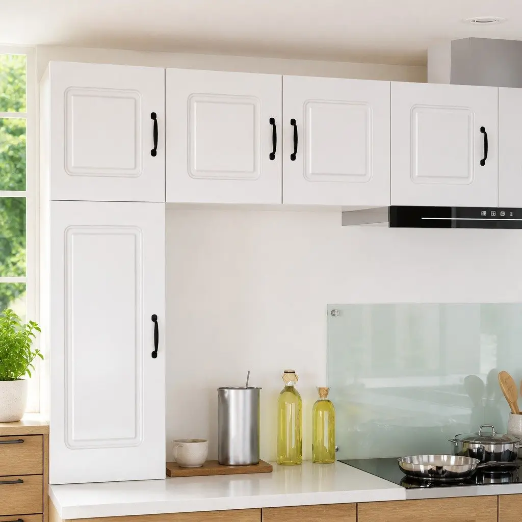 Dishwasher Panel Kitchen Cabinet Modern Engineered Wood White 2 Piece