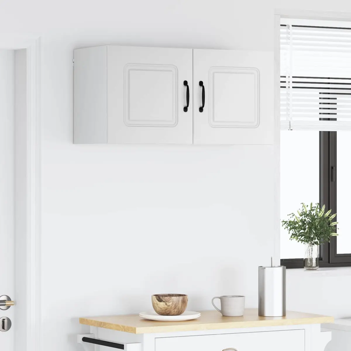 Dishwasher Panel Kitchen Cabinet Modern Engineered Wood White 2 Piece