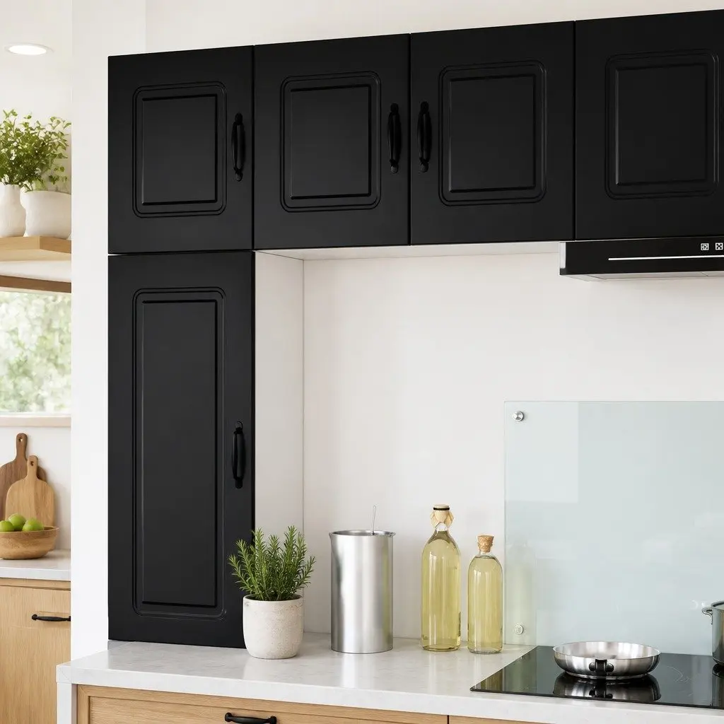 Dishwasher Panel Cabinet Storage Black Engineered Wood 40 x 31 x 40 cm