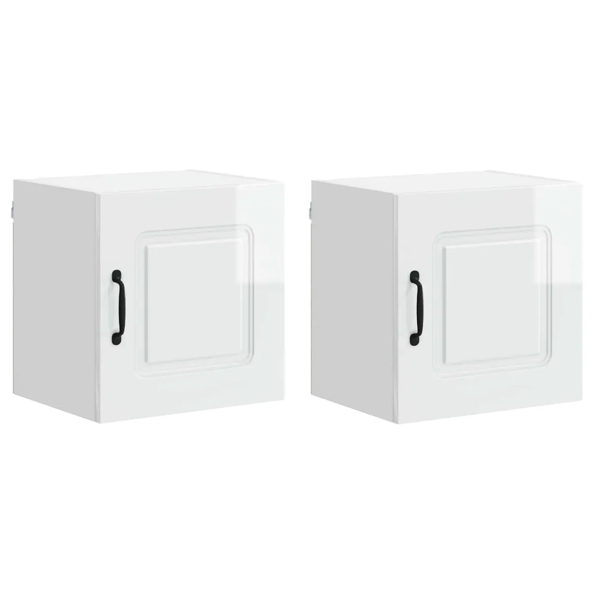 Kitchen Dishwasher Panel Cabinet 2 pcs High Gloss White Storage Cupboard