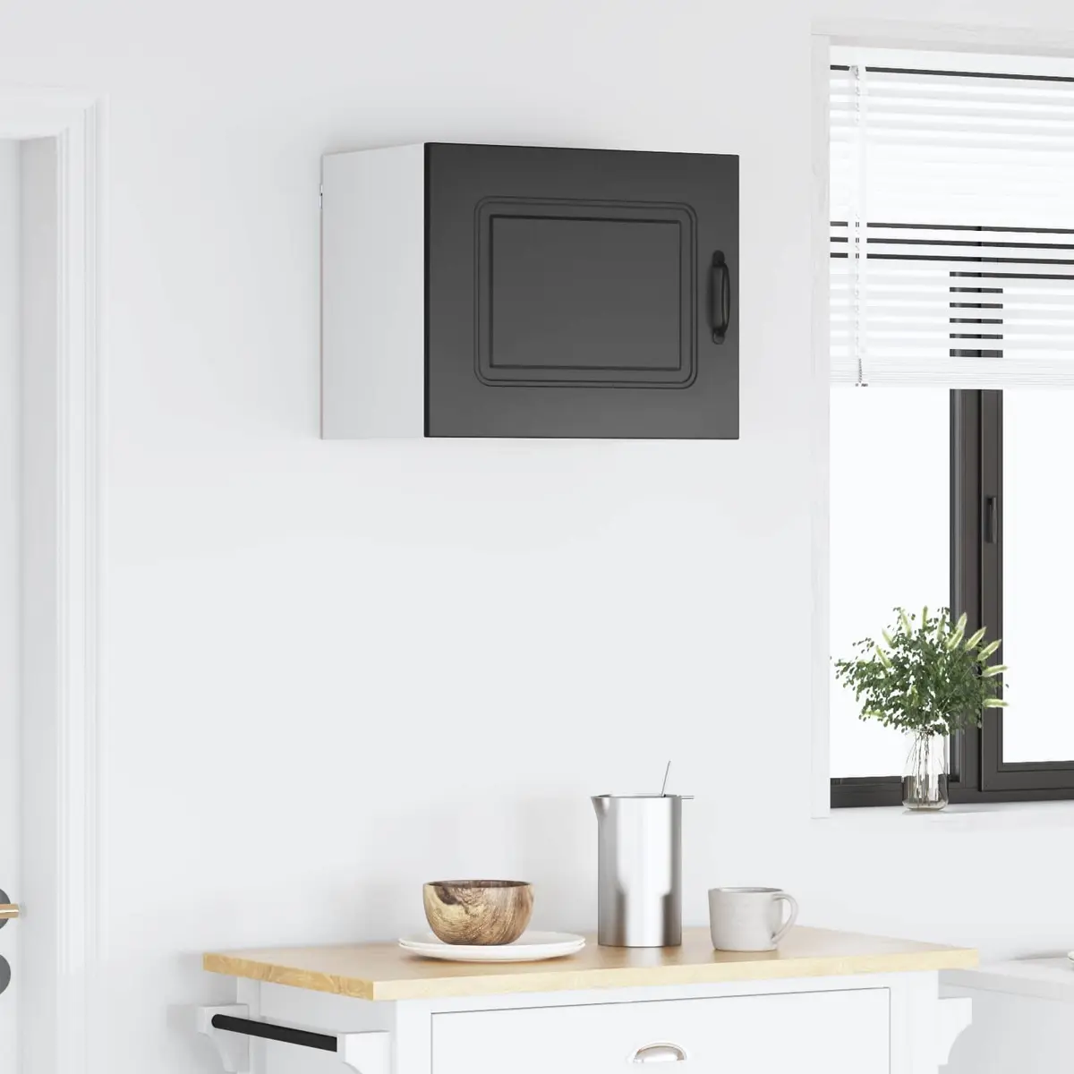 Dishwasher Panel Kitchen Cabinet Black Engineered Wood Storage Furniture 50 x 31 x 40 cm