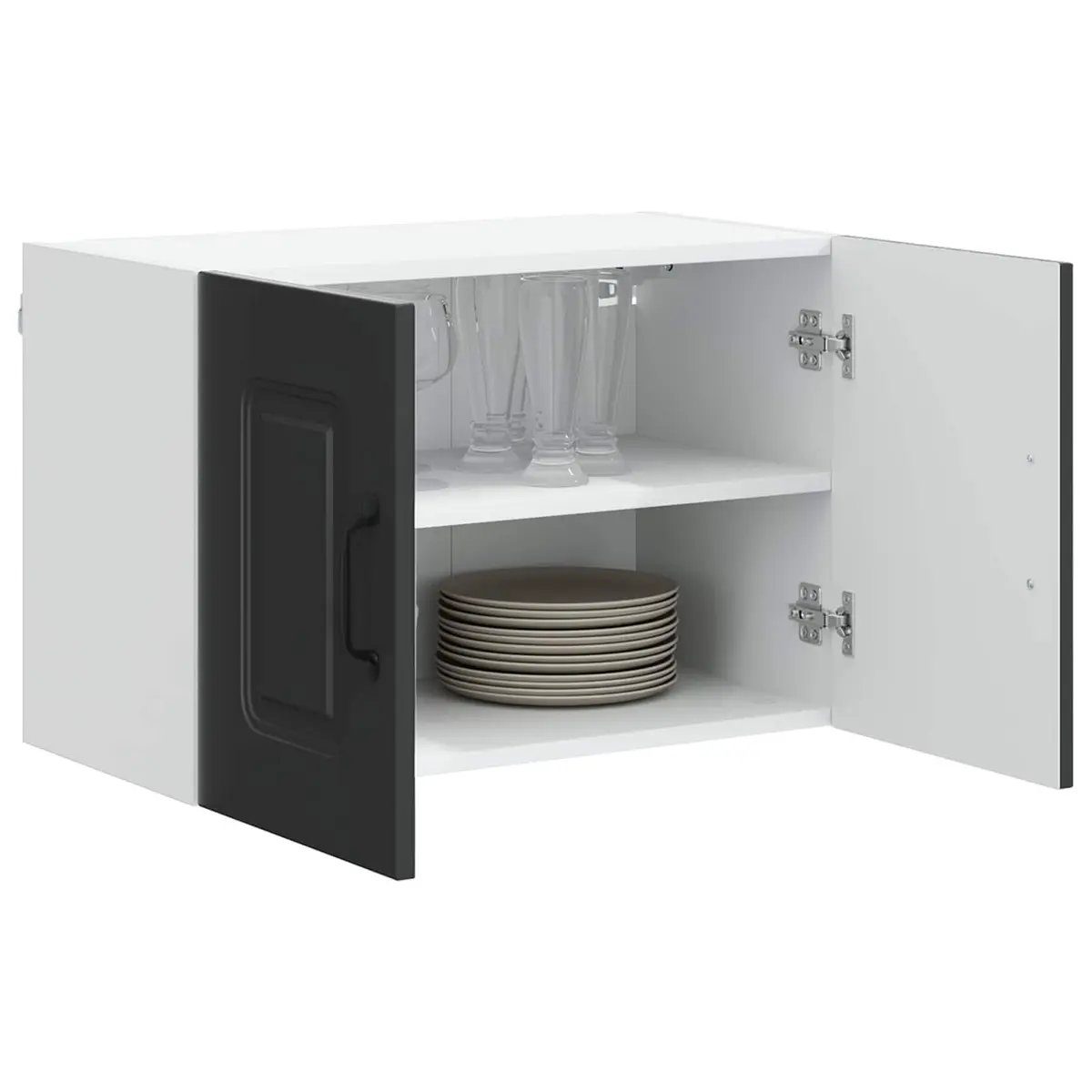 Kitchen Cabinet Dishwasher Panel Black Engineered Wood Storage 60 x 31 x 40cm