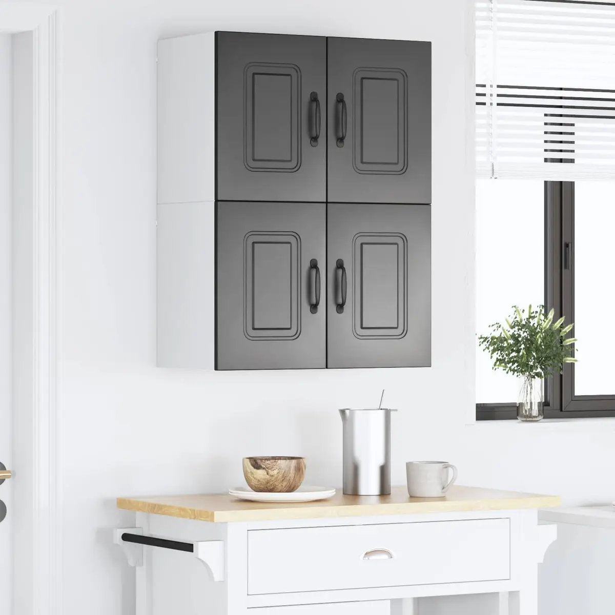 Kitchen Cabinet Dishwasher Panel Black Engineered Wood Storage 60 x 31 x 40cm