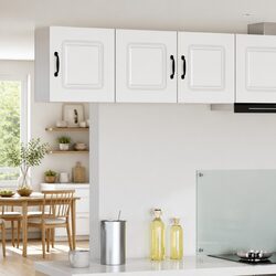 Friendly White Engineered Wood Kitchen Cabinet