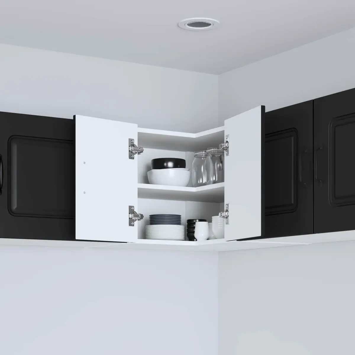 Kitchen Cabinet Black Engineered Wood 57x57x40cm