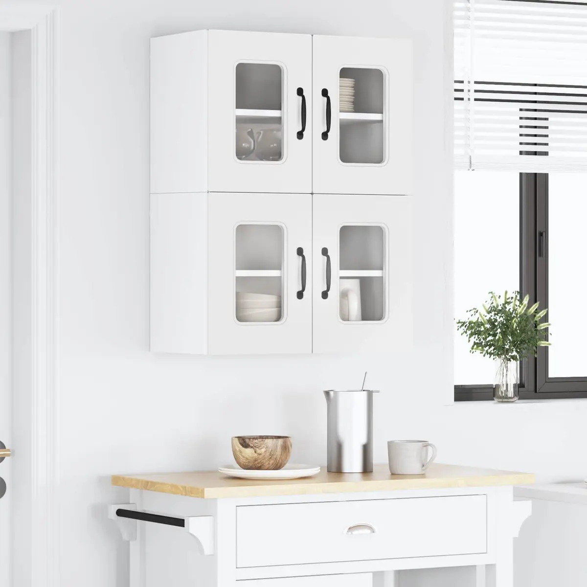 Kitchen Cabinet White Engineered Wood Storage Unit 60x31x40cm