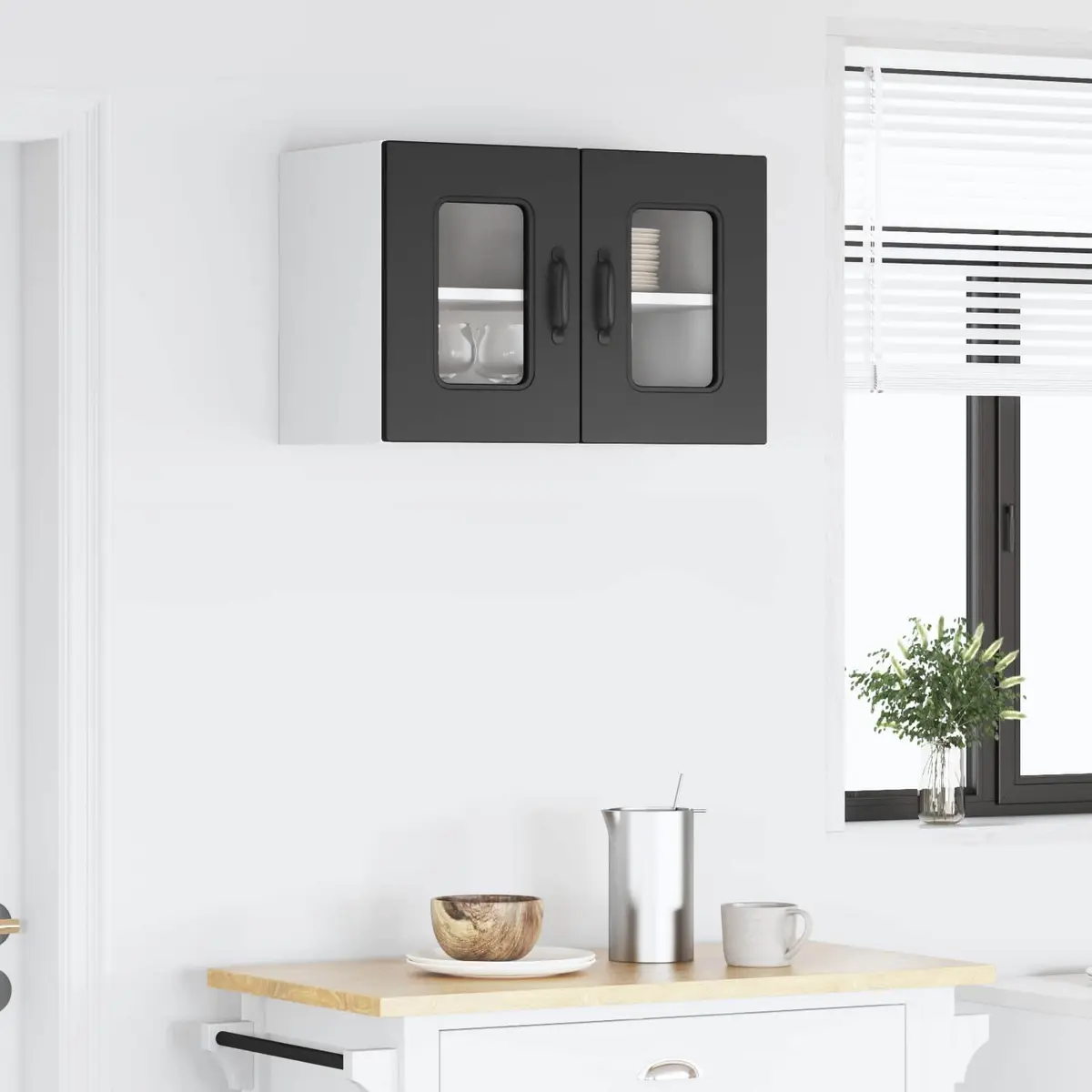 Dishwasher Panel Kitchen Cabinet Black Engineered Wood Storage 60x31x40cm