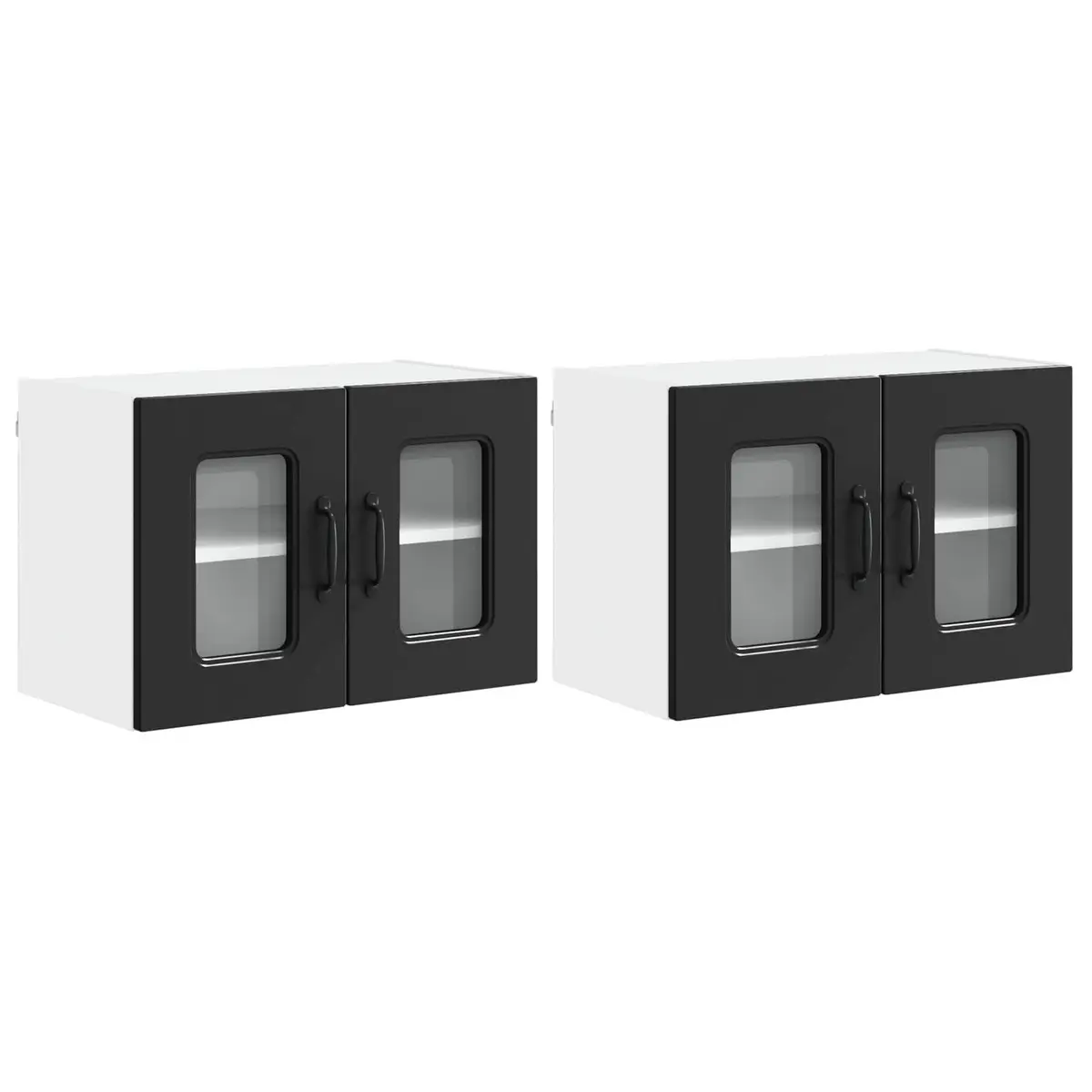 Dishwasher Kitchen Cabinet Panel Black Engineered Wood 60 x 31 x 40 cm 2 Piece