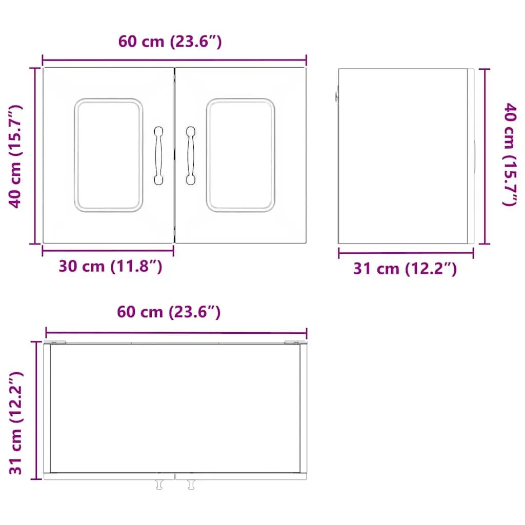 Dishwasher Kitchen Cabinet Panel Black Engineered Wood 60 x 31 x 40 cm 2 Piece