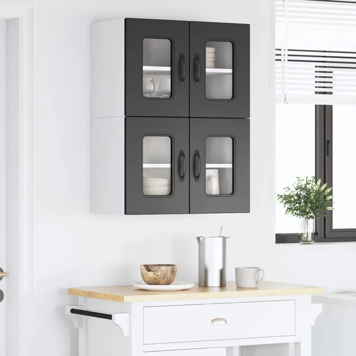 Dishwasher Kitchen Cabinet Panel Black Engineered Wood 60 x 31 x 40 cm 2 Piece