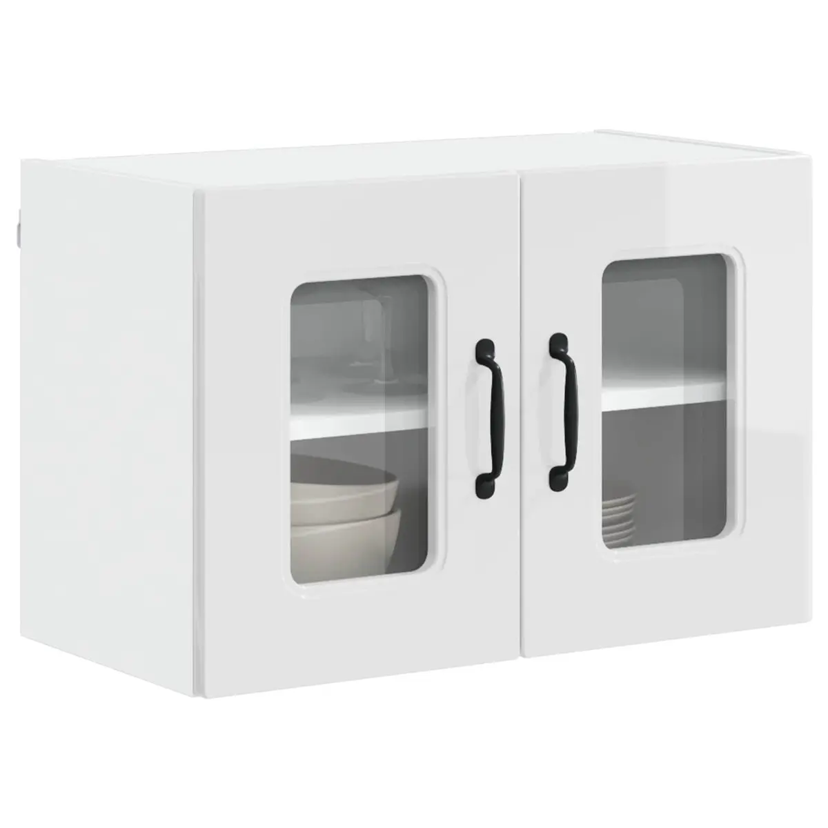 Dishwasher Panel High Gloss White Engineered Wood Cabinet Storage 2 Piece