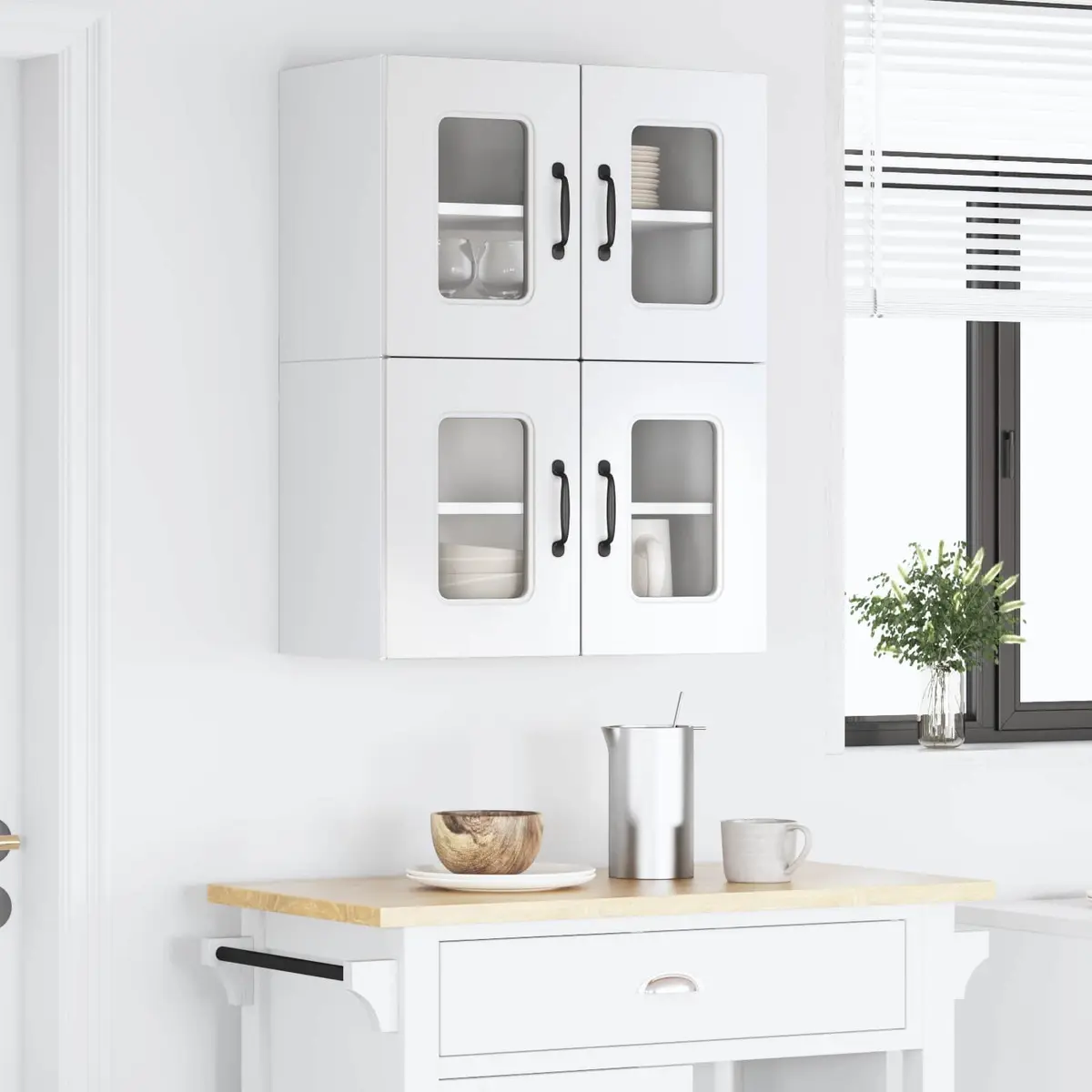 Dishwasher Panel High Gloss White Engineered Wood Cabinet Storage 2 Piece
