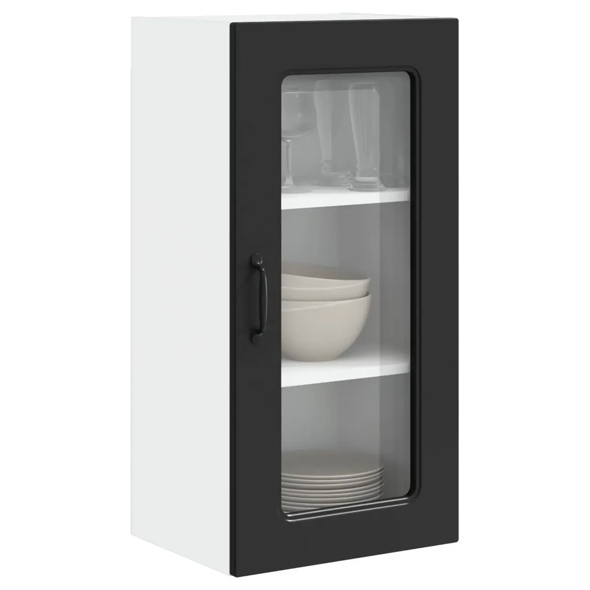 Dishwasher Panel Kitchen Cabinet Black Engineered Wood Storage Cupboard 40 x 31 x 80 cm