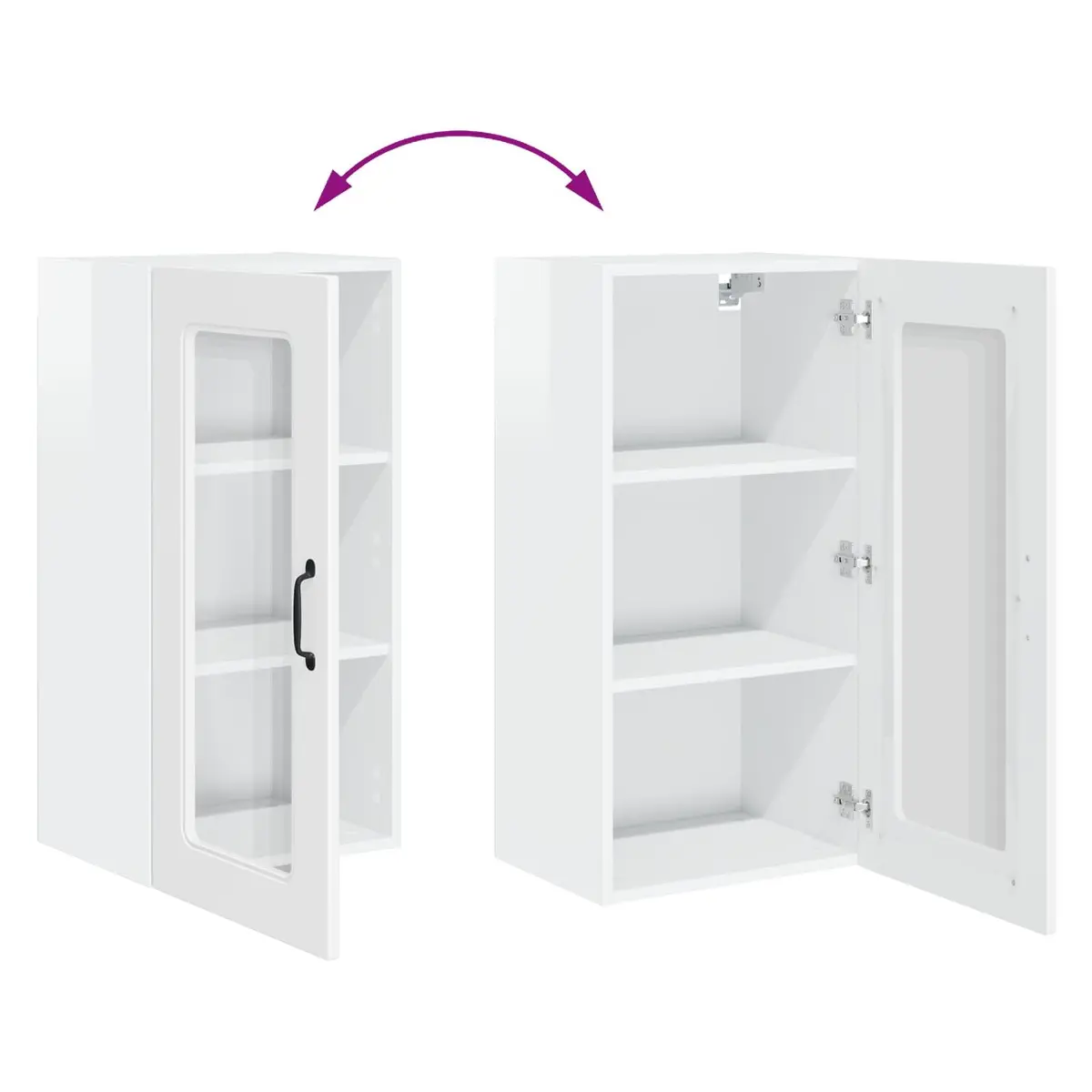 Dishwasher Panel Kitchen Cabinet High Gloss White Storage Engineered Wood