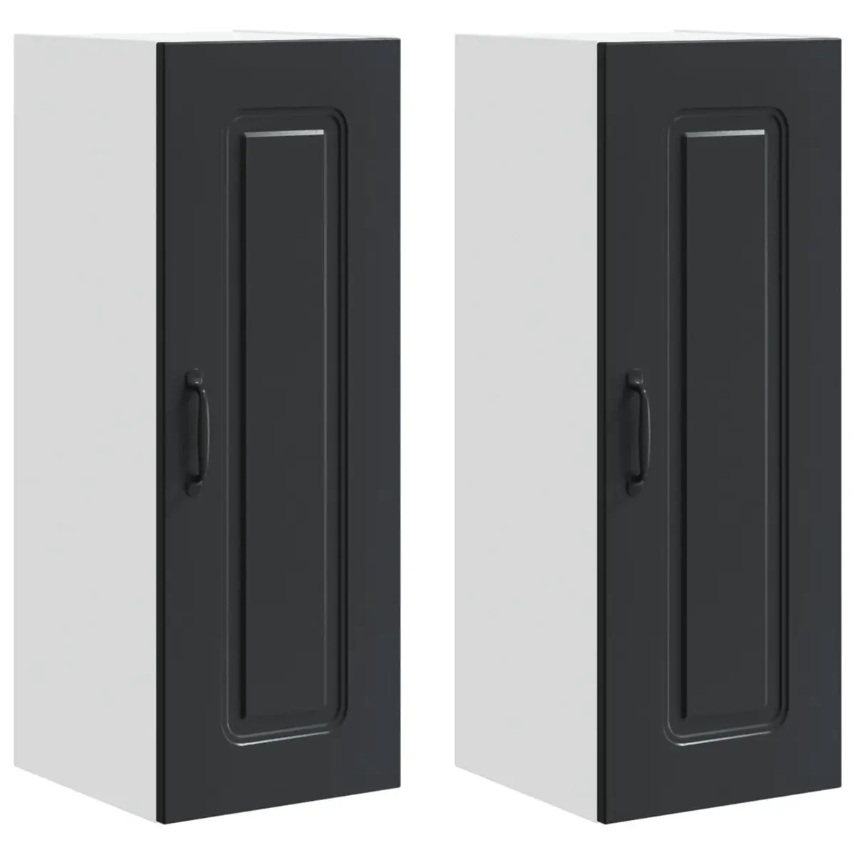 Dishwasher Panel Kitchen Cabinet Black Engineered Wood Storage Organiser 2 Piece