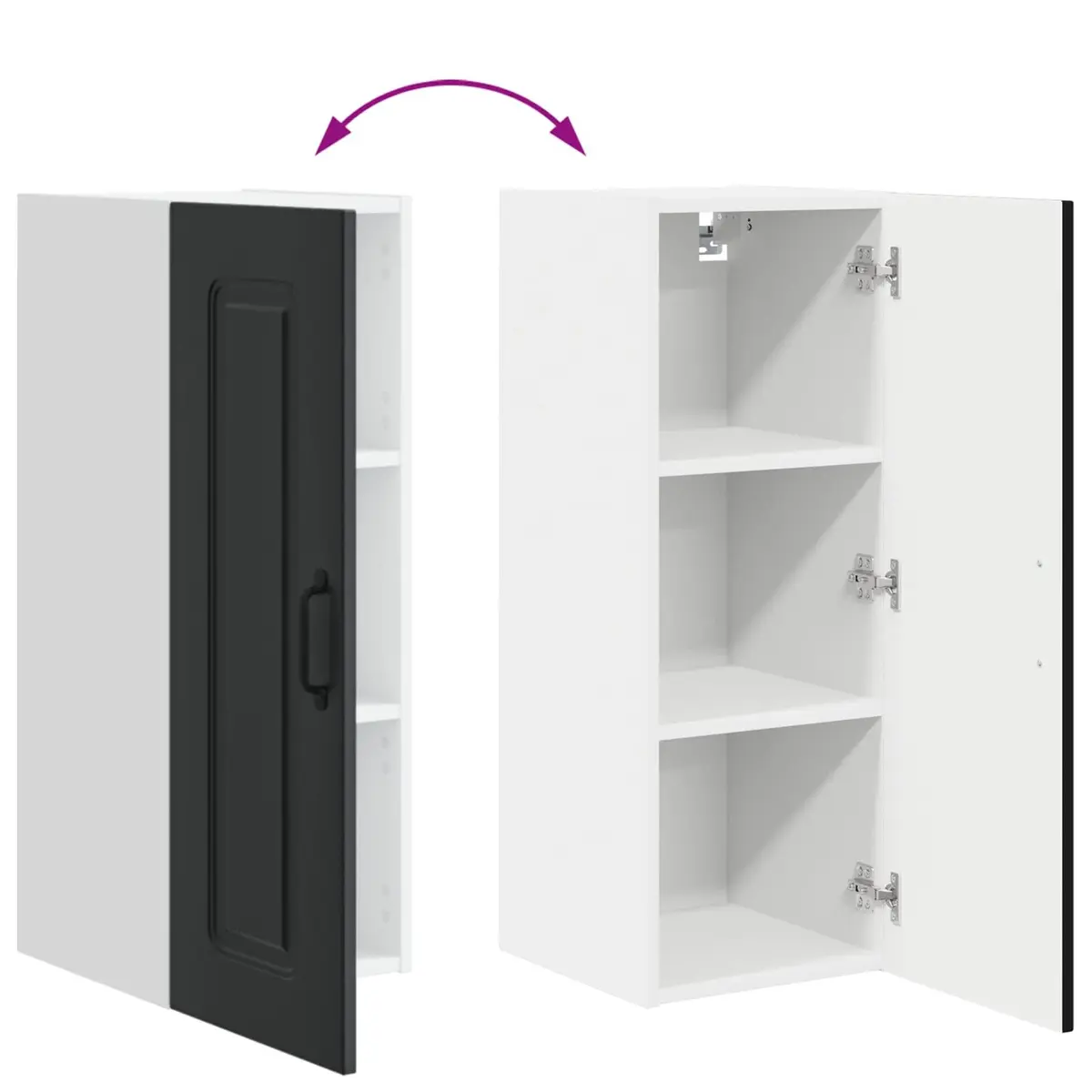 Dishwasher Panel Kitchen Cabinet Black Engineered Wood Storage Organiser 2 Piece