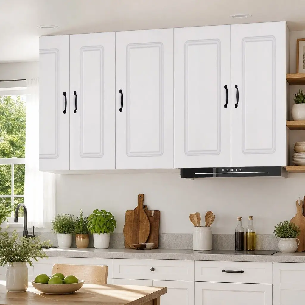 White Engineered Wood Kitchen Cabinet Dishwasher Panel Compact Storage Organizer