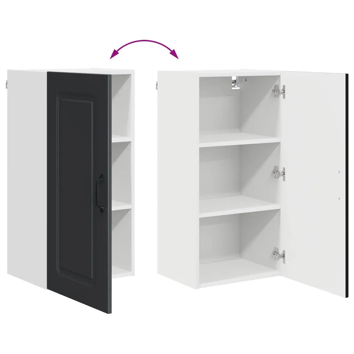 Dishwasher Panel Kitchen Cabinet Black Engineered Wood Storage Furniture 40 x 31 x 80 cm