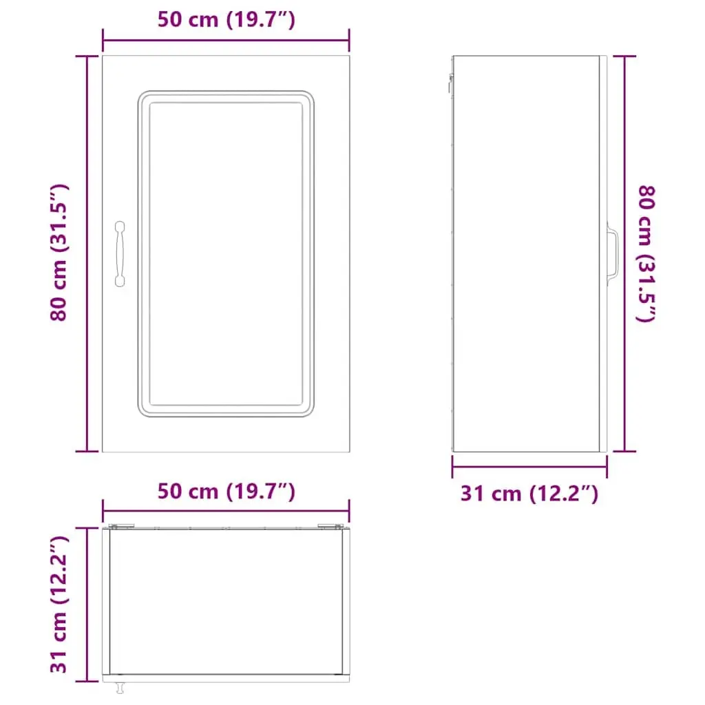 Dishwasher Kitchen Cabinet Panel White Engineered Wood 50 x 31 x 80 cm