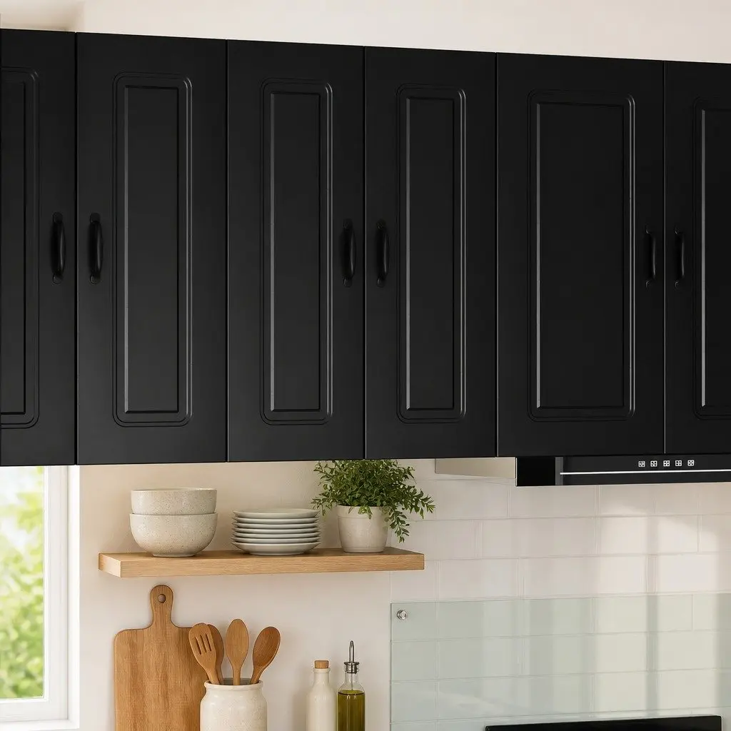 Engineered Wood Kitchen Cabinet Black Dishwasher Panel Storage Compact 60x31x80cm