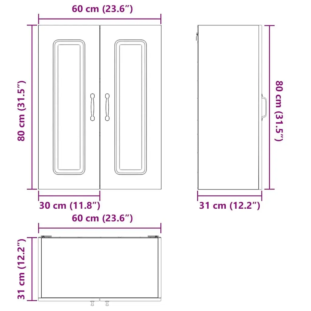 Engineered Wood Kitchen Cabinet Black Dishwasher Panel Storage Compact 60x31x80cm