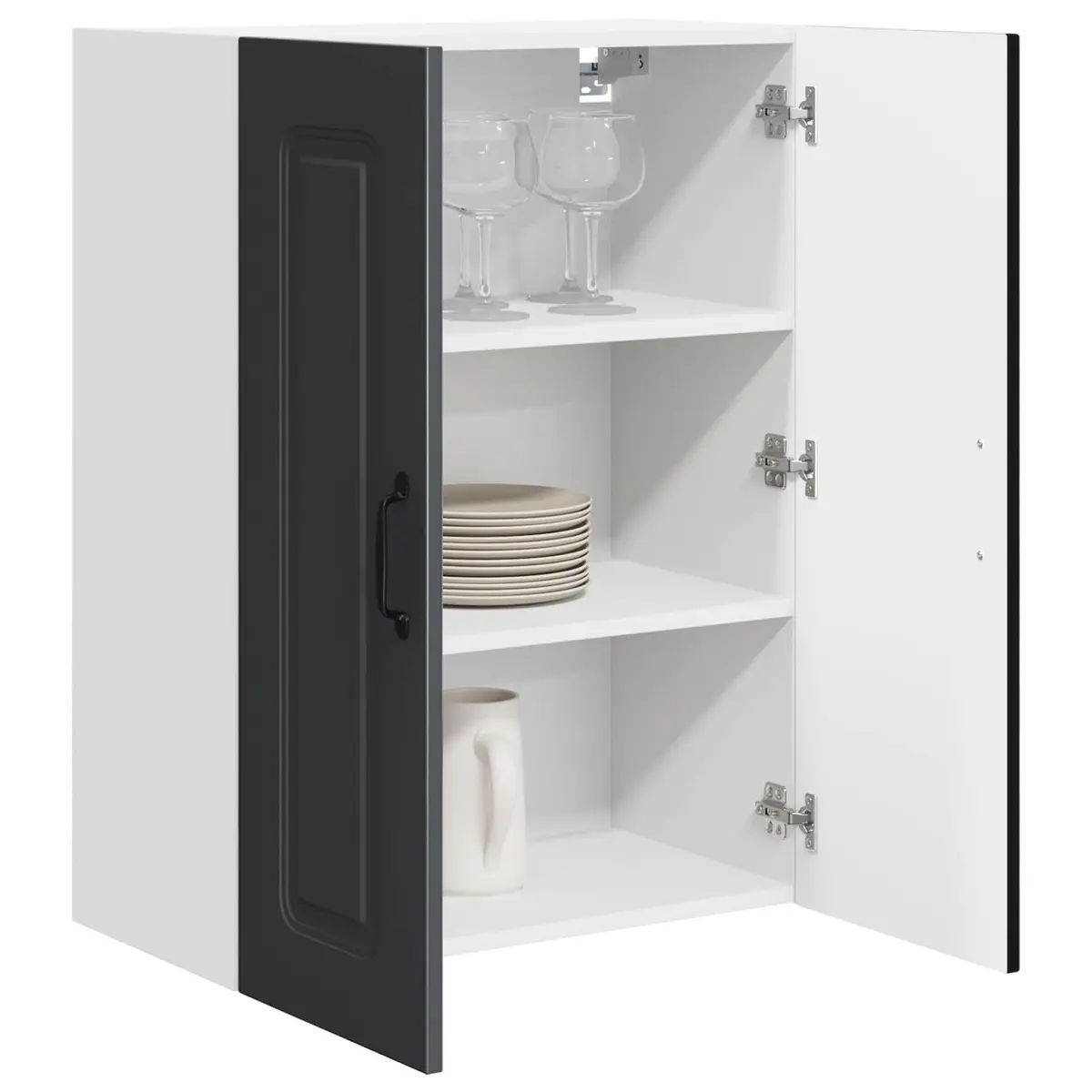 Engineered Wood Kitchen Cabinet Black Dishwasher Panel Storage Compact 60x31x80cm