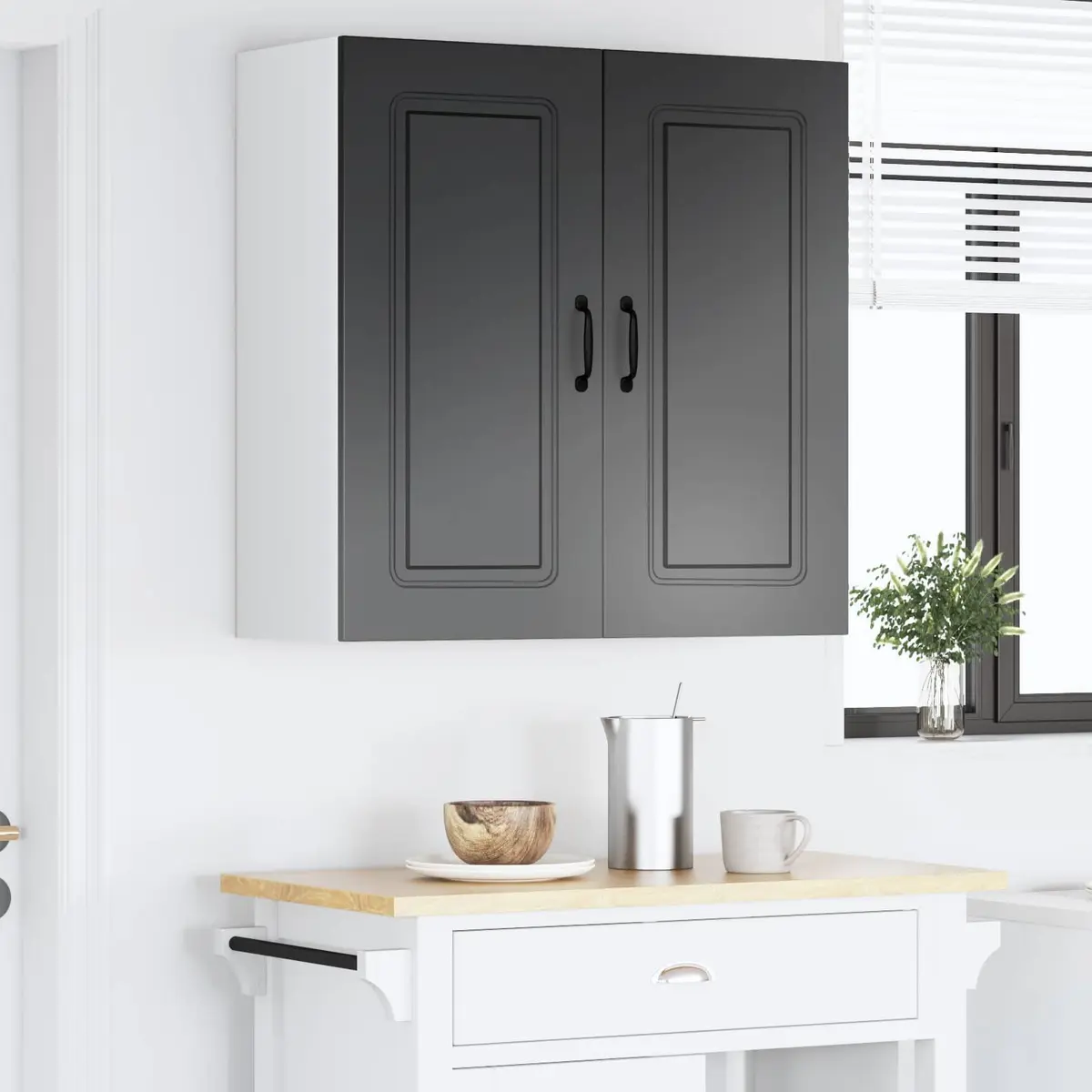 Kitchen Cabinet Black Engineered Wood 80x31x80cm