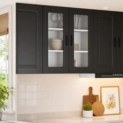 Your Go-To Black Kitchen Cabinet for Storage 80x31x80cm