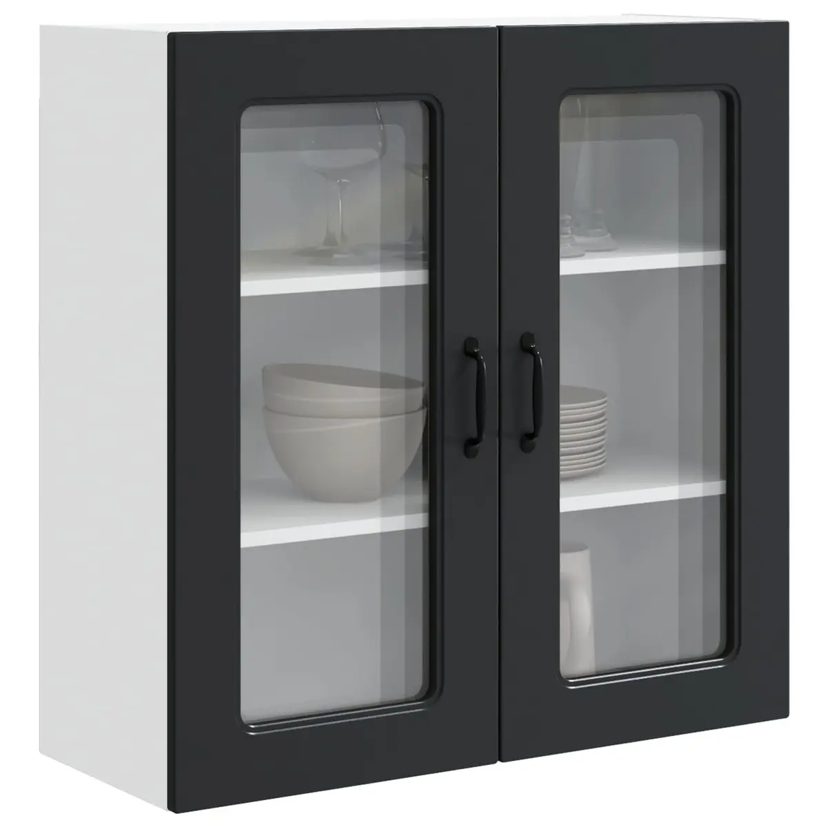 Black Kitchen Cabinet for Storage 80x31x80cm
