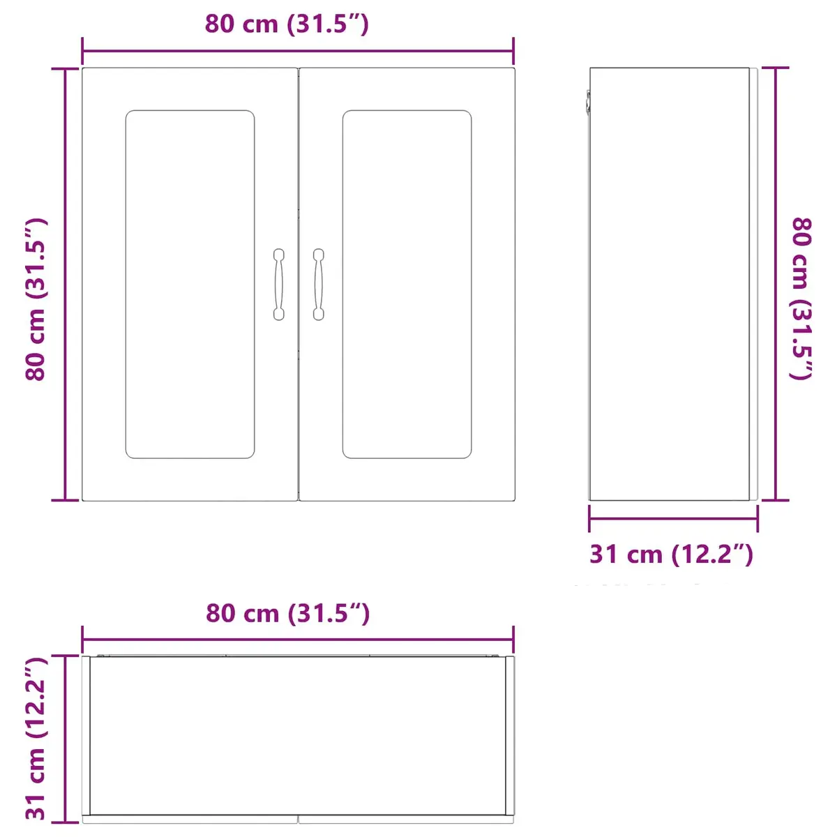 High Gloss White Dishwasher Panel 80cm x 31cm x 80cm Kitchen Cover