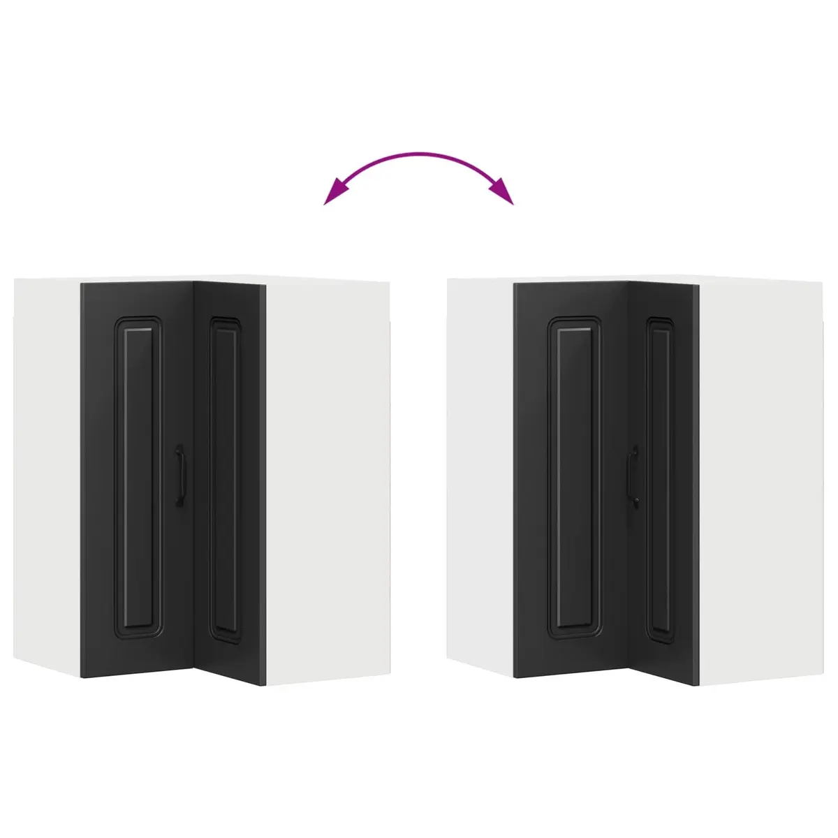 Kitchen Cabinet Black Engineered Wood Modern Storage Cupboard 57 x 57 x 80 cm